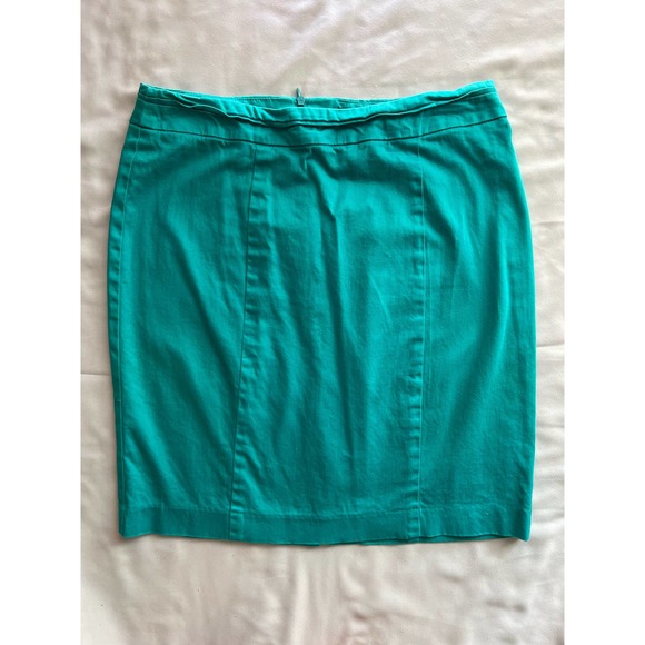 Valerie Bertinelli Business Casual Turquoise Stretch Pencil Skirt Size 6/28 - Picture 1 of 8
